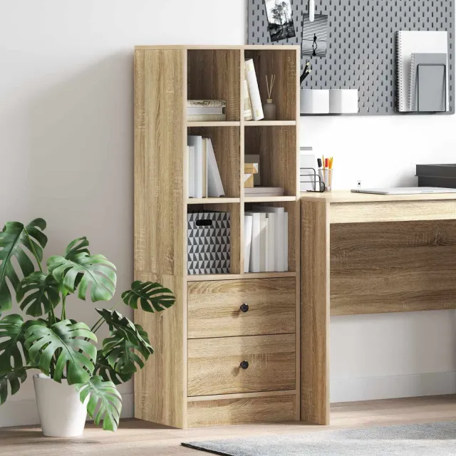vidaXL Hoge kast met lade Sonoma Eiken 45,5 x 34 x 127 cm Bruin