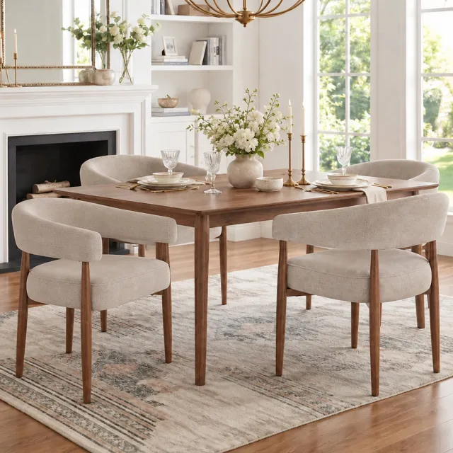 CHICFURN Eetkamerstoelen set van 2 - Met armleuningen - Metalen poten - Taupe