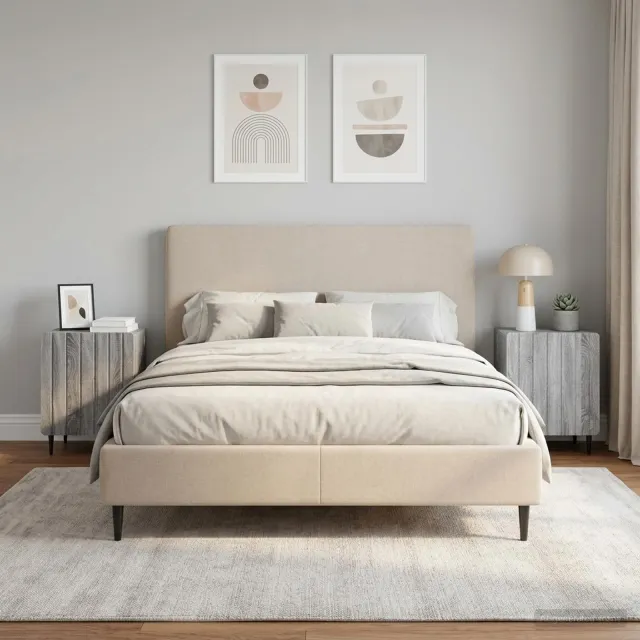 vidaXL Nachtkastje 2 st Grijs sonoma 43 x 34,5 x 52 cm Bewerkt hout