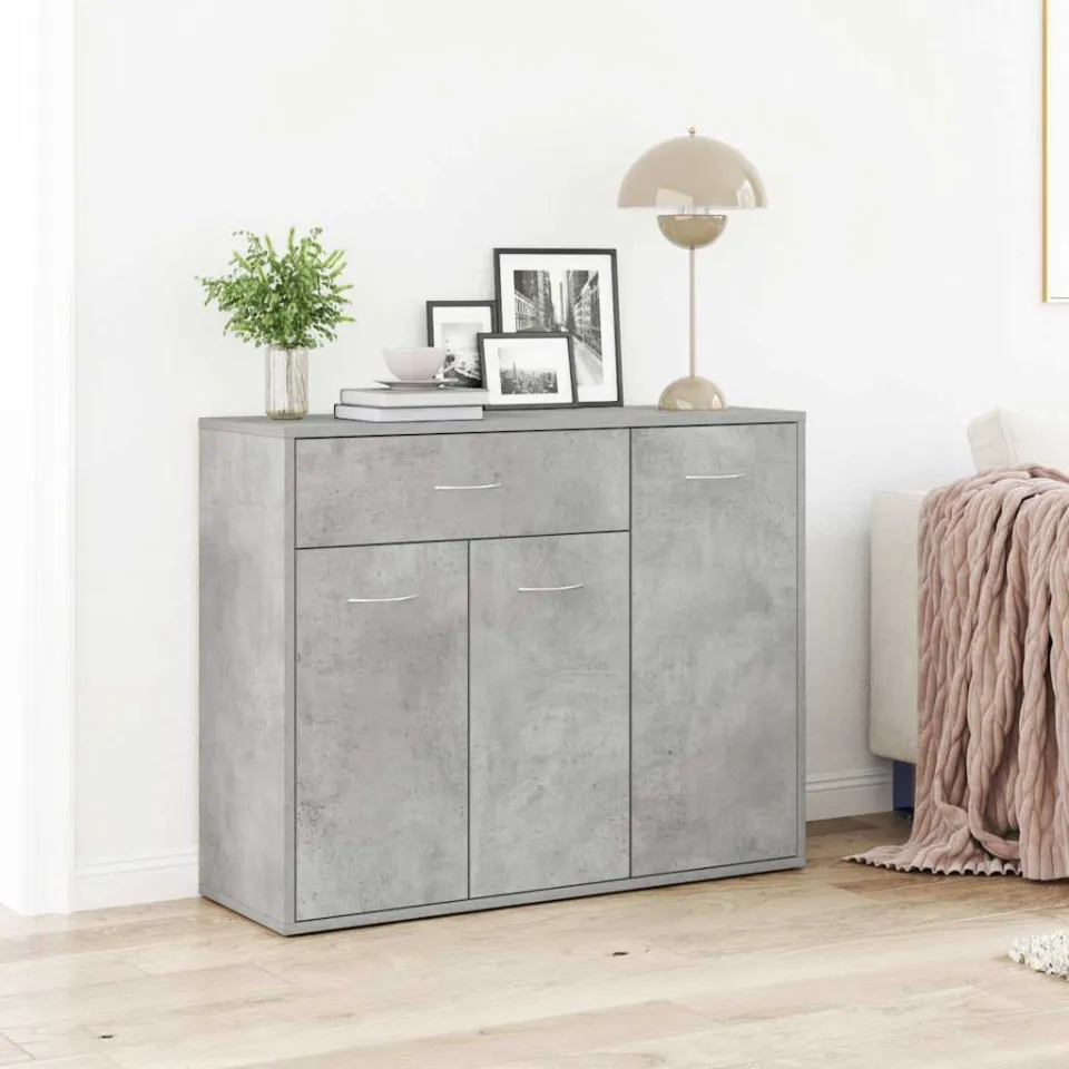 vidaXL Dressoir 88x30x70 cm bewerkt hout betongrijs grijs, foto 3