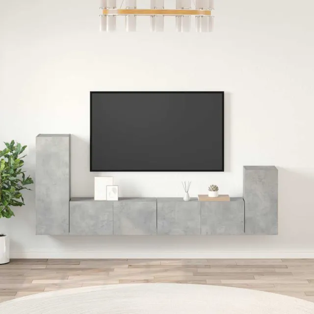 vidaXL 4-delige Tv-meubelset bewerkt hout betongrijs grijs, foto 2