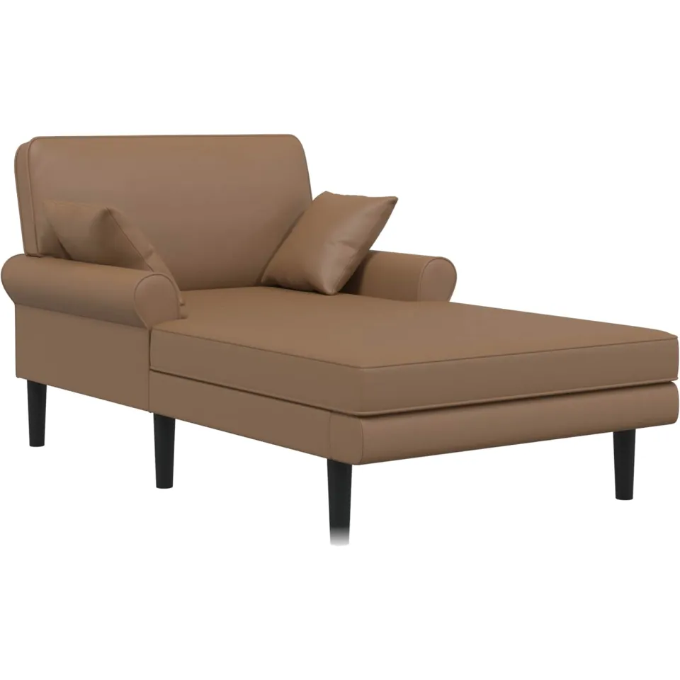 vidaXL Chaise longue Cappuccino Kunstleer tan, foto 3