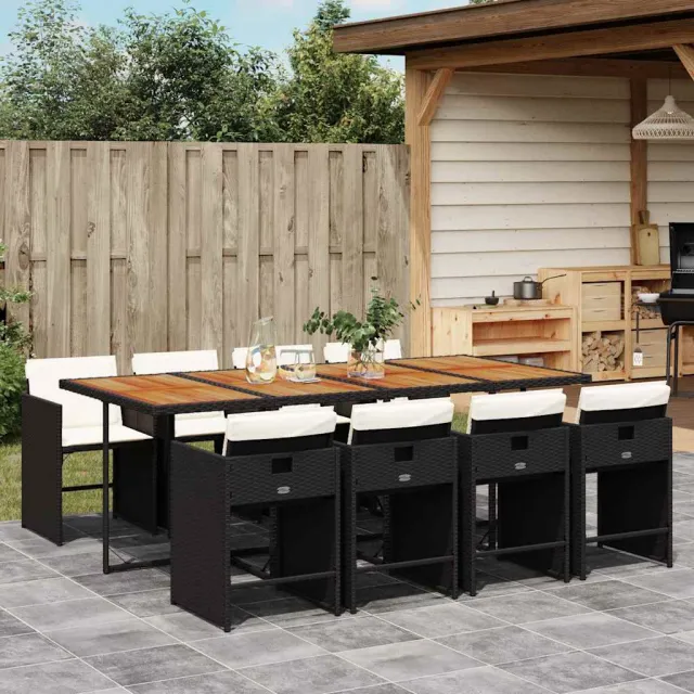 vidaXL 9-delige Tuinset poly rattan zwart, foto 2