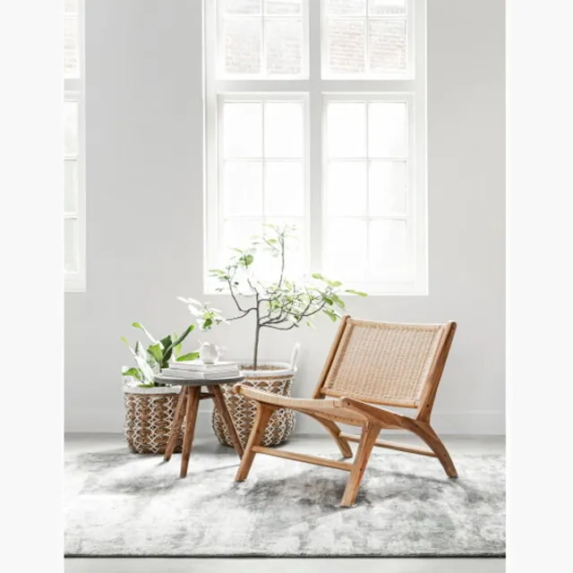 Must Living Lazy Loom fauteuil loom en teakhout naturel - 69 × 65 × 76 cm