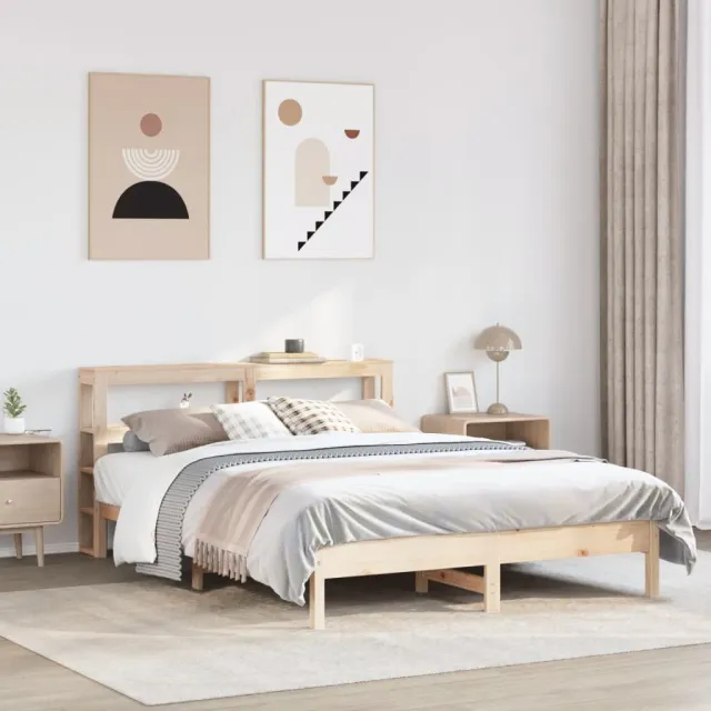 vidaXL Bedframe zonder matras massief grenenhout 140x190 cm bruin