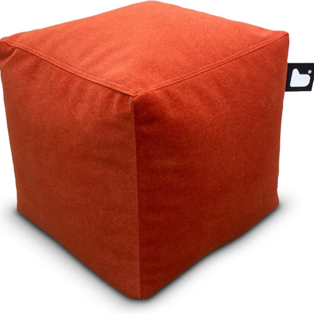 Extreme Lounging b-box suede - vierkante poef - voor binnen - zacht suede stof - 40x40cm - rust Rood
