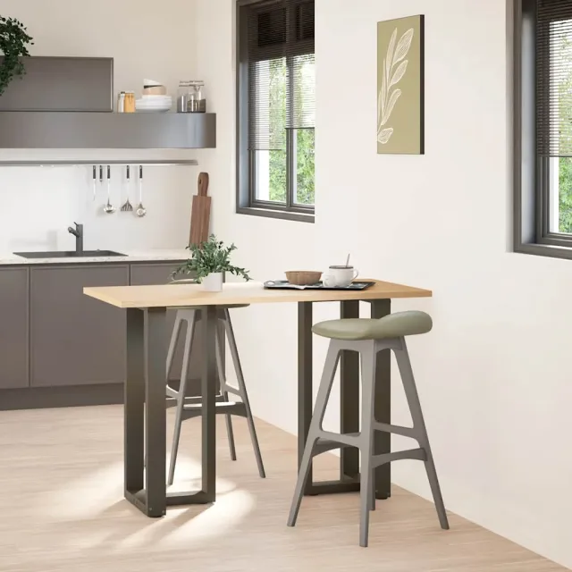 vidaXL Bartafelpoten 2 st T-vormig 40x35x(90-91) cm staal naturel Bruin