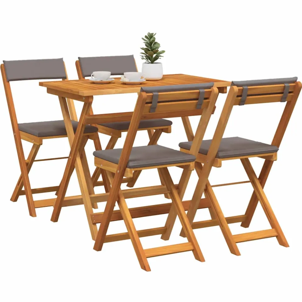 vidaXL Bistroset 5 st Olie naturel Massief Acaciahout Bruin