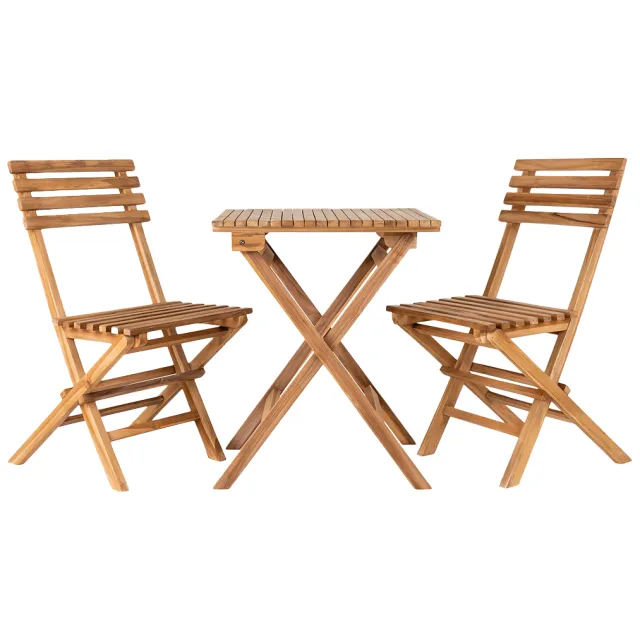 Artichok Lenneke houten tuin bistroset naturel Bruin