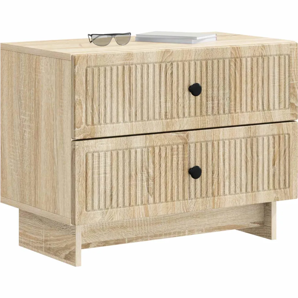 vidaXL Nachtkastje Sonoma Eiken 62 x 34,5 x 47,5 cm Bewerkt hout Bruin