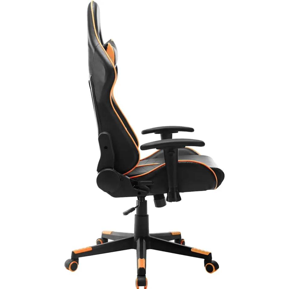 vidaXL Gamestoel kunstleer zwart en oranje, foto 3