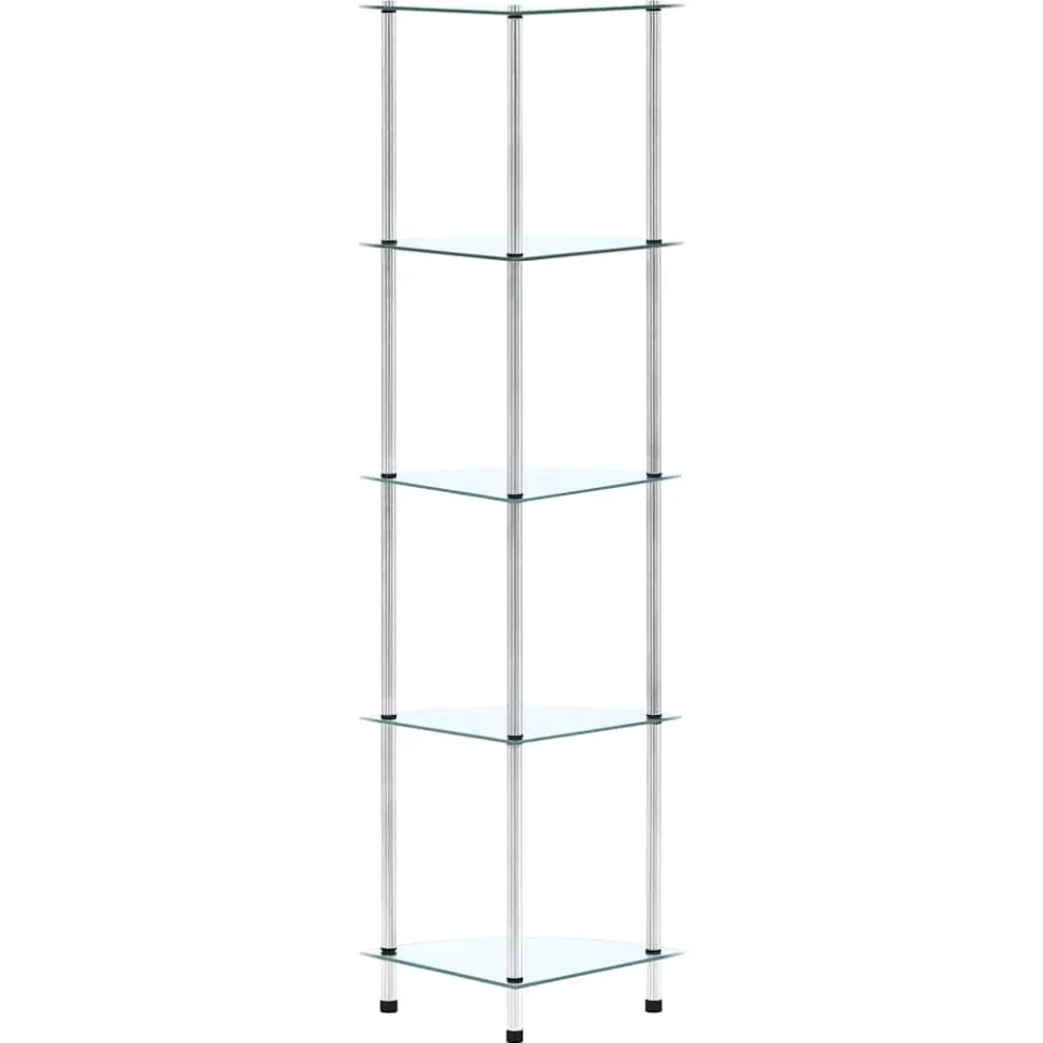 vidaXL Kastje 5-laags 30x30x130 cm gehard glas transparant transparent, foto 2