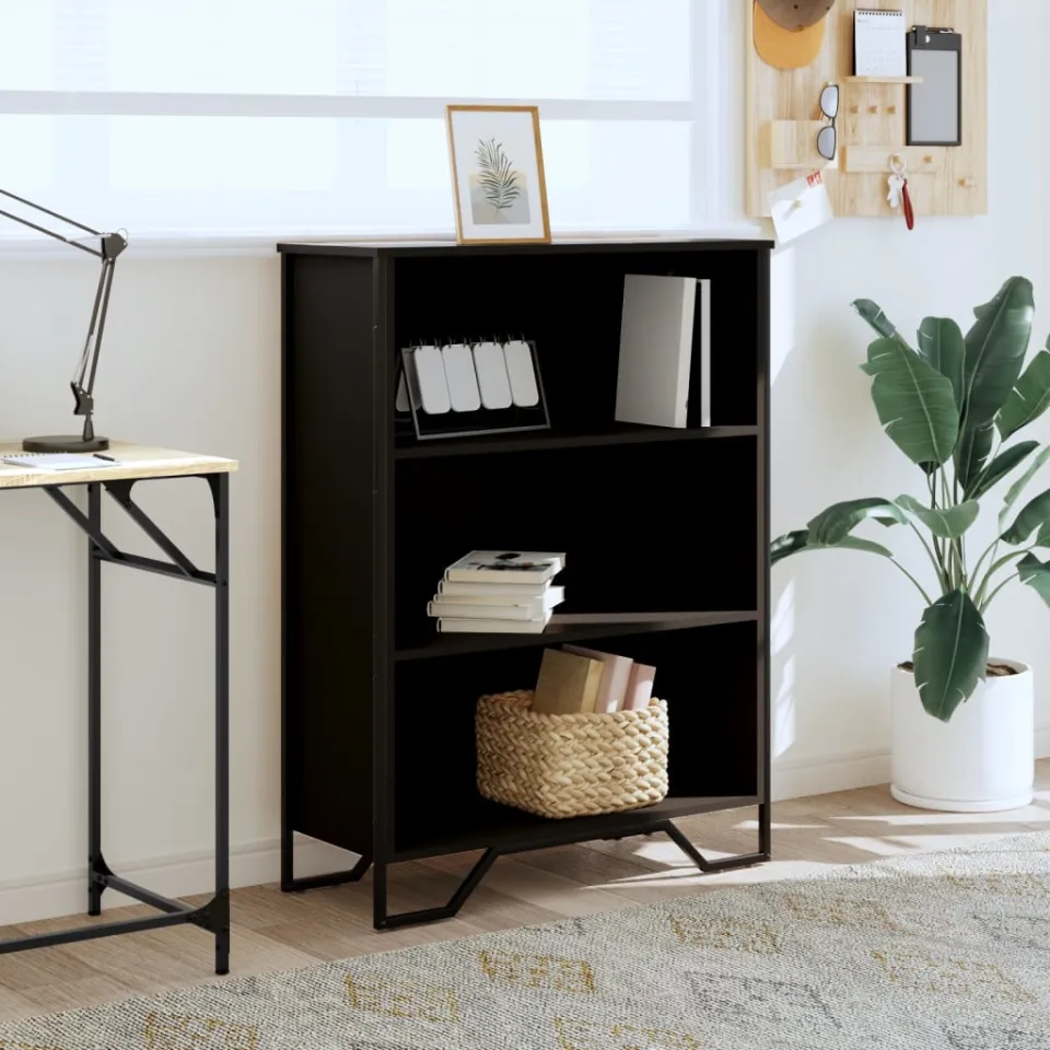 vidaXL Boekenkast 80x31x106 cm bewerkt hout zwart, foto 2