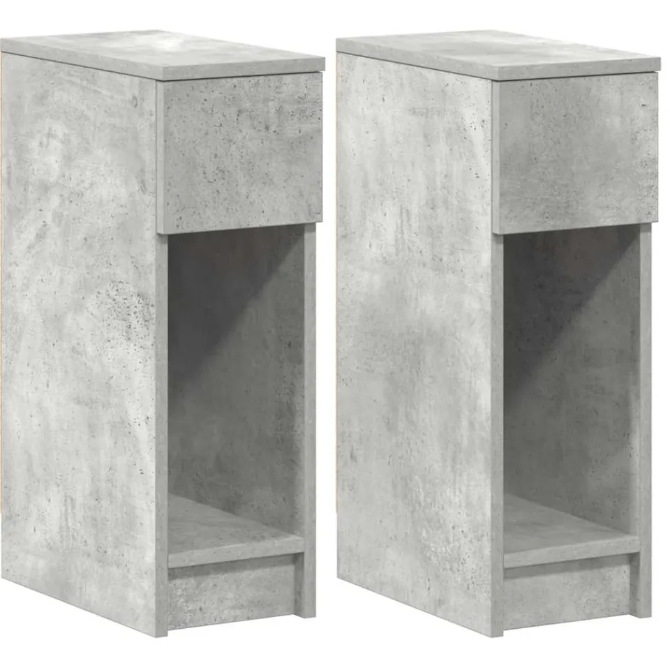 vidaXL Nachtkastjes 2 st met lade 20x36x60 cm betongrijs grijs, foto 3