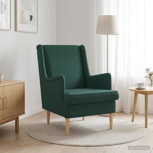 vidaXL Fauteuil Donkergroen Stof