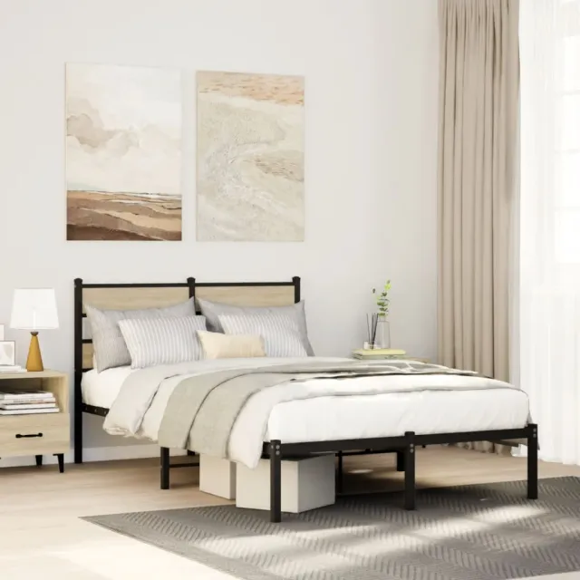 vidaXL Bedframe zonder matras metaal sonoma eikenkleurig 120x190 cm