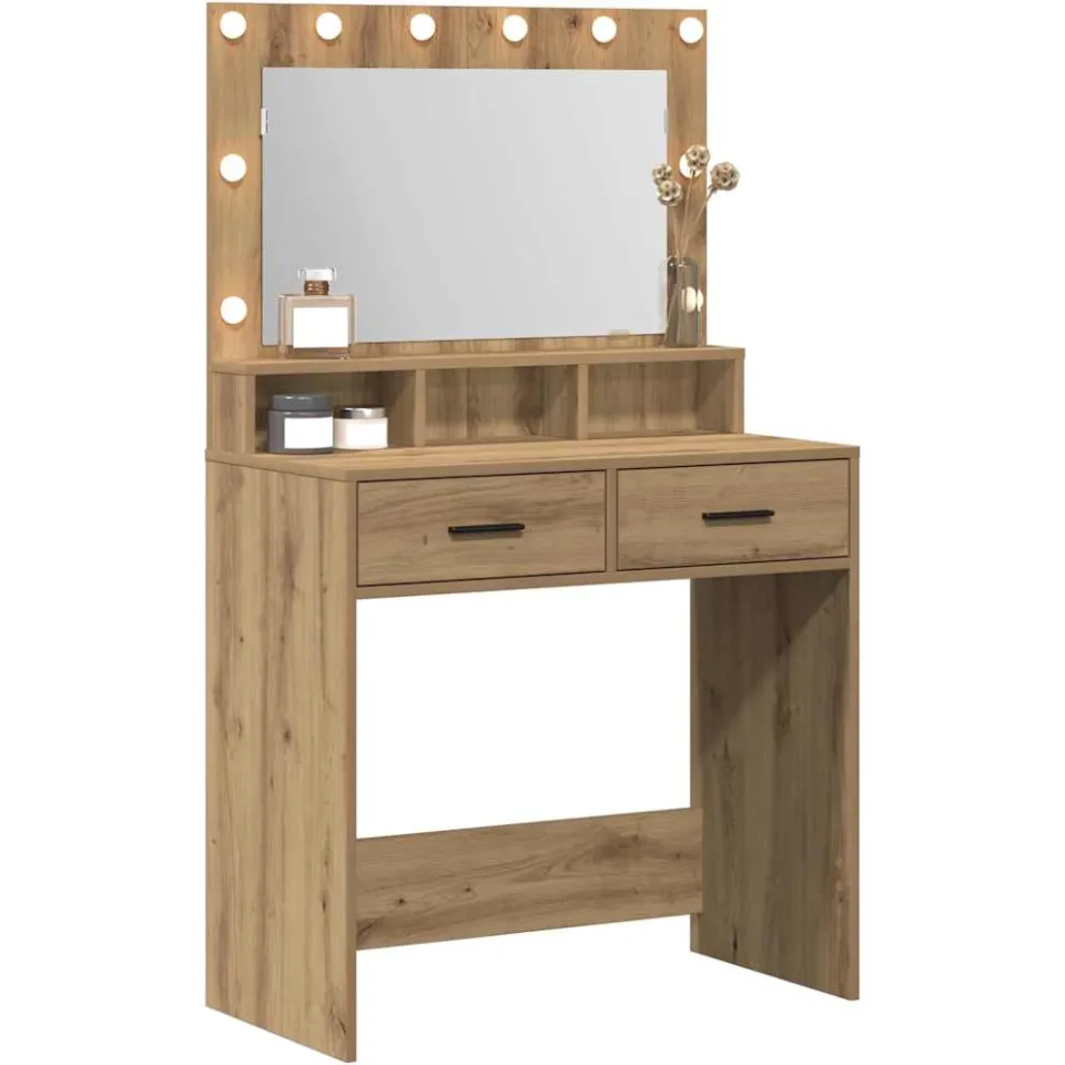 vidaXL Plafondtafel Artisan Eiken 79 x 41 x 135 cm Bewerkt hout Bruin