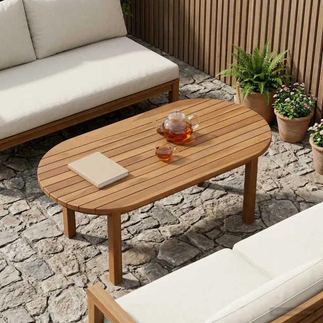 vidaXL Tafelblad 90 x 45 x 3,5 cm Ovaal Massief Teakhout Naturel Bruin