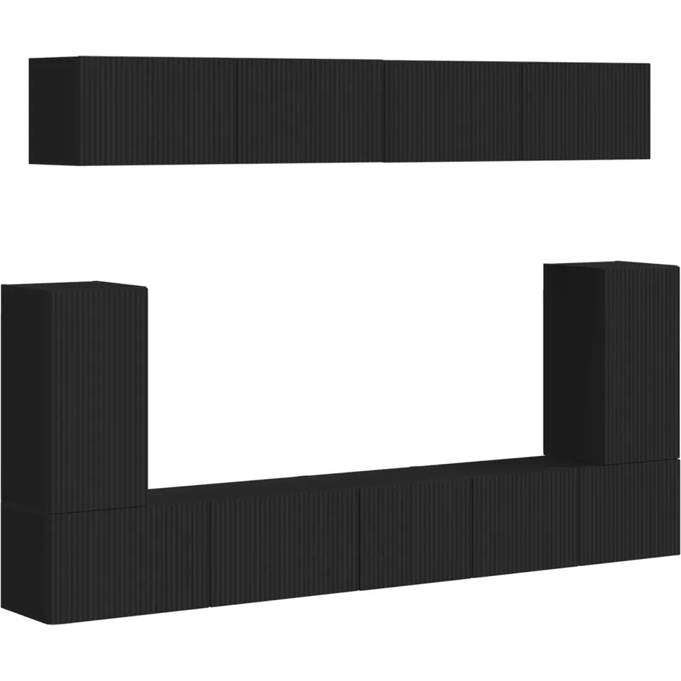 vidaXL Tv-meubelset 5 st Zwart Bewerkt hout, foto 3
