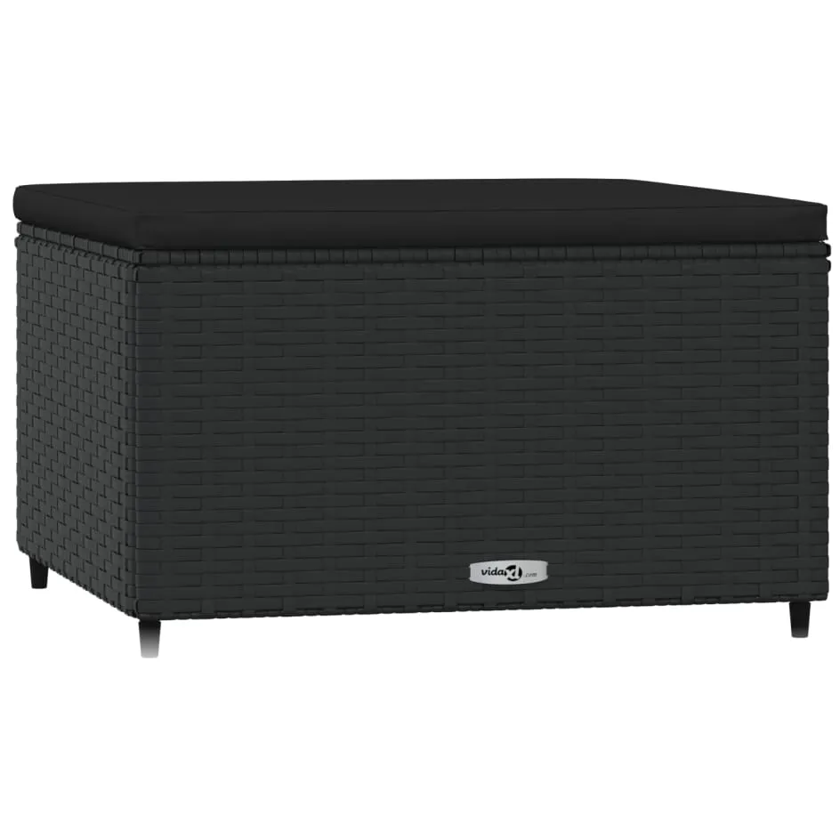 vidaXL Voetensteunen 2 st met kussens poly rattan zwart
