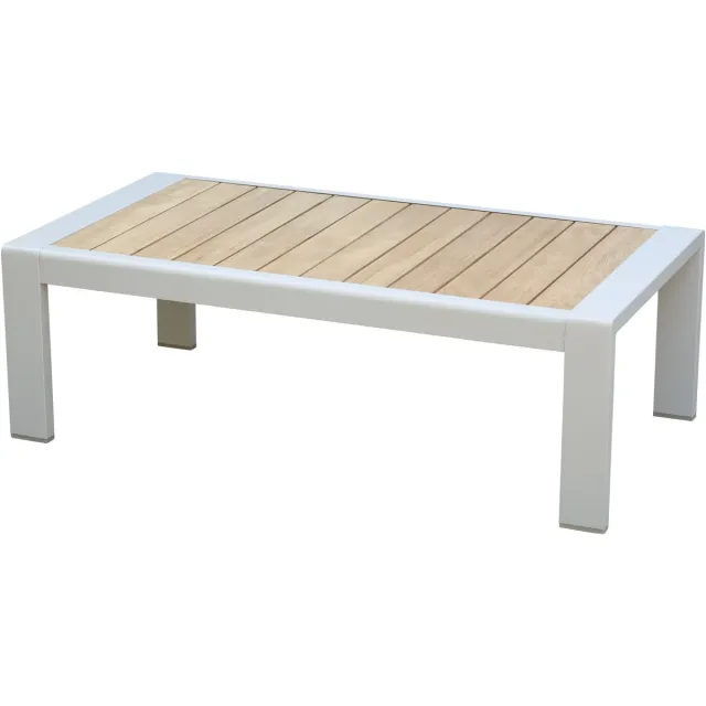 AVH-Collectie Ripasso lounge tuintafel latte aluminium teakblad 116x62xH38 cm Zand / Latte / Linen