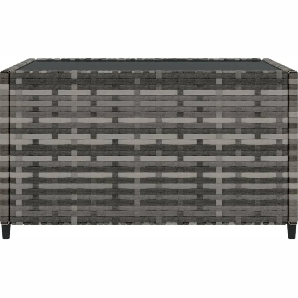 vidaXL Salontafel tuin vierkant 50x50x30 cm poly rattan grijs