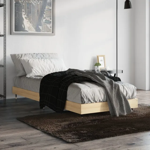 vidaXL Bedframe zonder matras hout sonoma eikenkleurig 75x190 cm