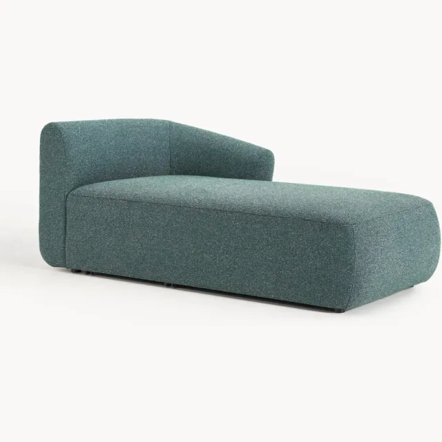 Westwing Collection Bouclé ottomane hoekmodule Sofia Turquoise