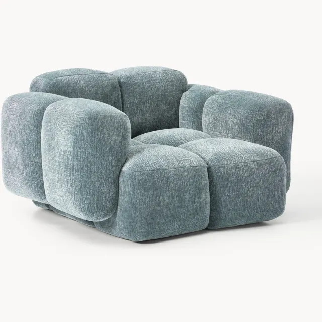 Westwing Collection Loungefauteuil Tayla Blauw