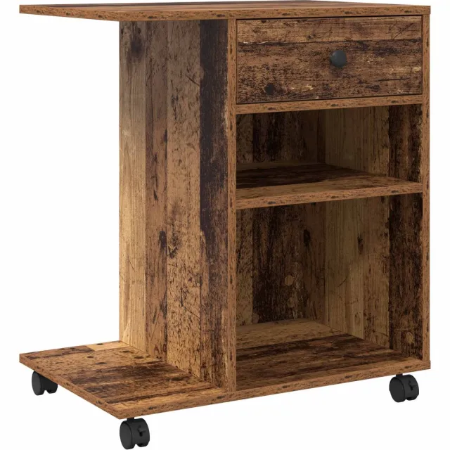 vidaXL Printerstand - Oud - hout - 60 - x - 40 - x - 68,5 - cm - Bewerkt - hout Oud hout