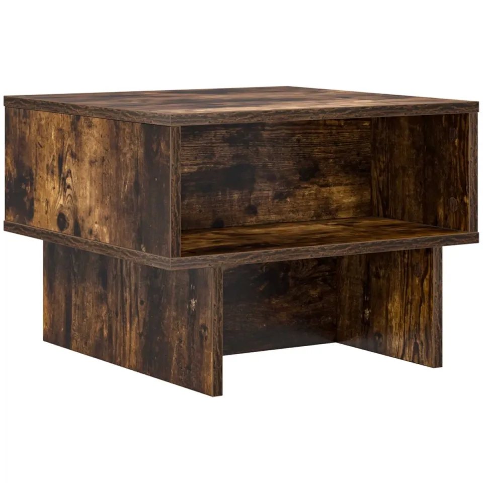vidaXL Salontafel Gerookt eiken 48 x 46 x 35 cm Bewerkt hout, foto 3