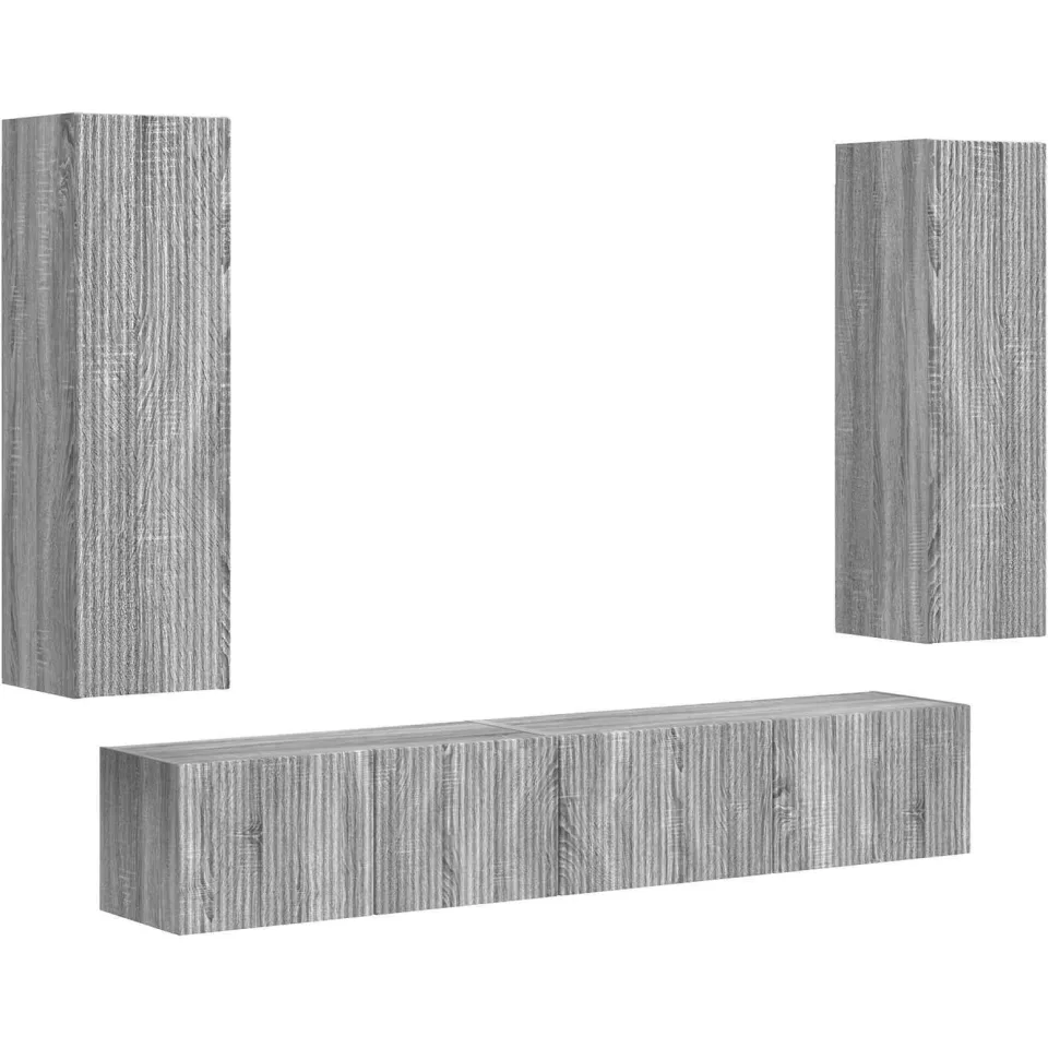 vidaXL Tv-meubelset 3 st 30 x 31 x 100 cm Grijs Sonoma, foto 3