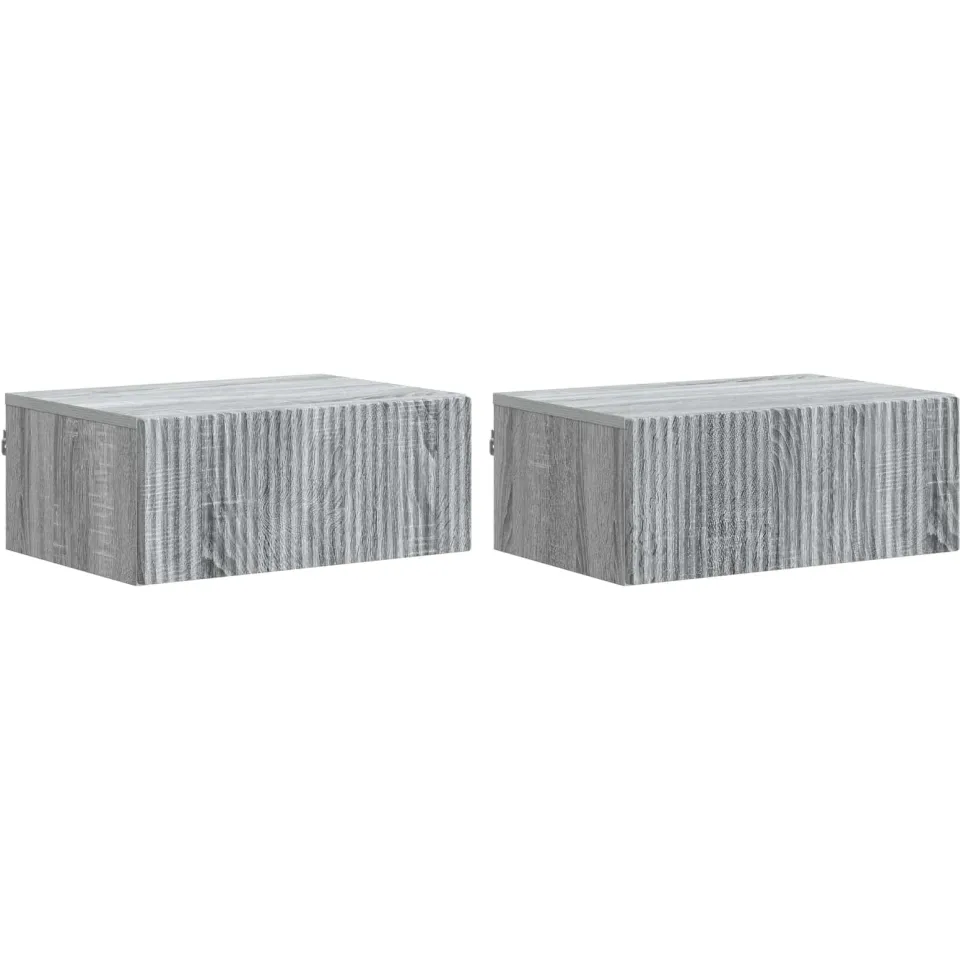 vidaXL Wandbeugel Bedkast 2 st Grijs sonoma 49 x 34,5 x 20 cm, foto 3
