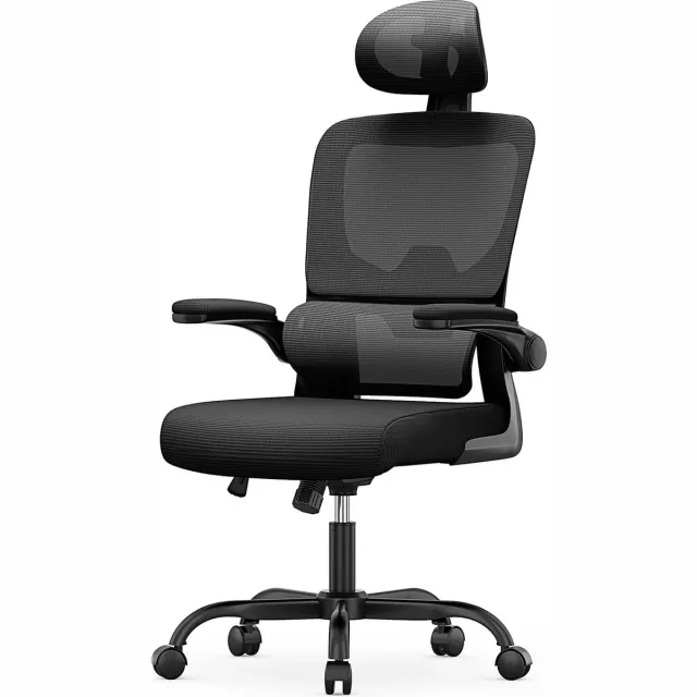 Seastone Ergonomische Bureaustoel - Verstelbaar - 3D Lendensteun -Hefbare gamingstoel met hoge rugleuning en 3D lendensteun - Draaibare bureaustoel - In diepte verstelbaar - Mesh Zwart