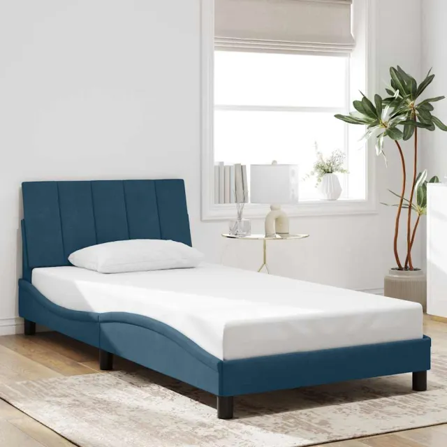 vidaXL Bedframe zonder matras "Hanko" fluweel blauw 100x200 cm