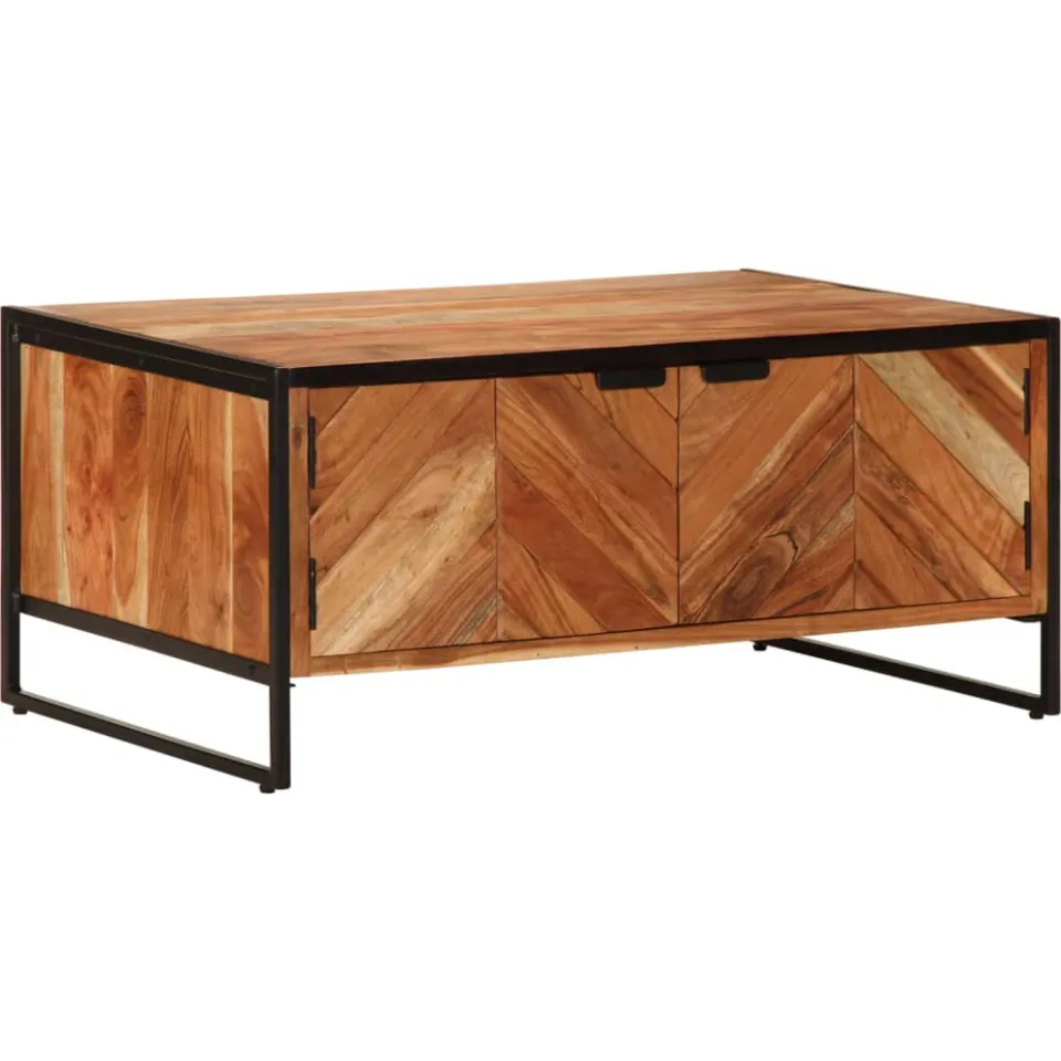 vidaXL Salontafel 90x55x40 cm massief acaciahout bruin, foto 2