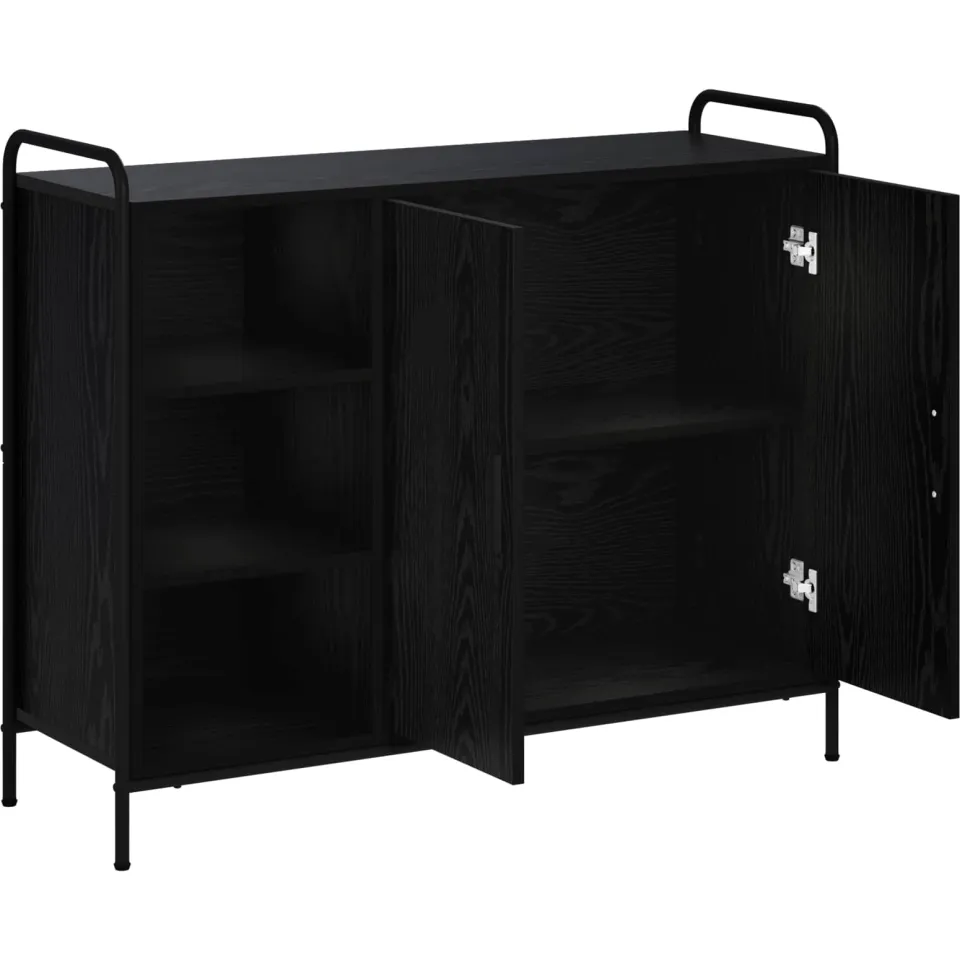 vidaXL Dressoir Zwart eiken 97 x 33 x 81 cm Bewerkt hout