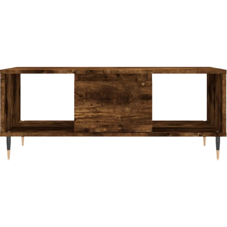 vidaXL Salontafel 90x50x36,5 cm bewerkt hout gerookt eikenkleurig