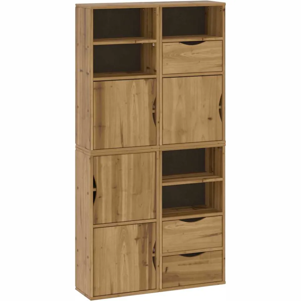 vidaXL Bijzetkasten 4 st ODDA 40x24x79 cm massief grenenhout Bruin