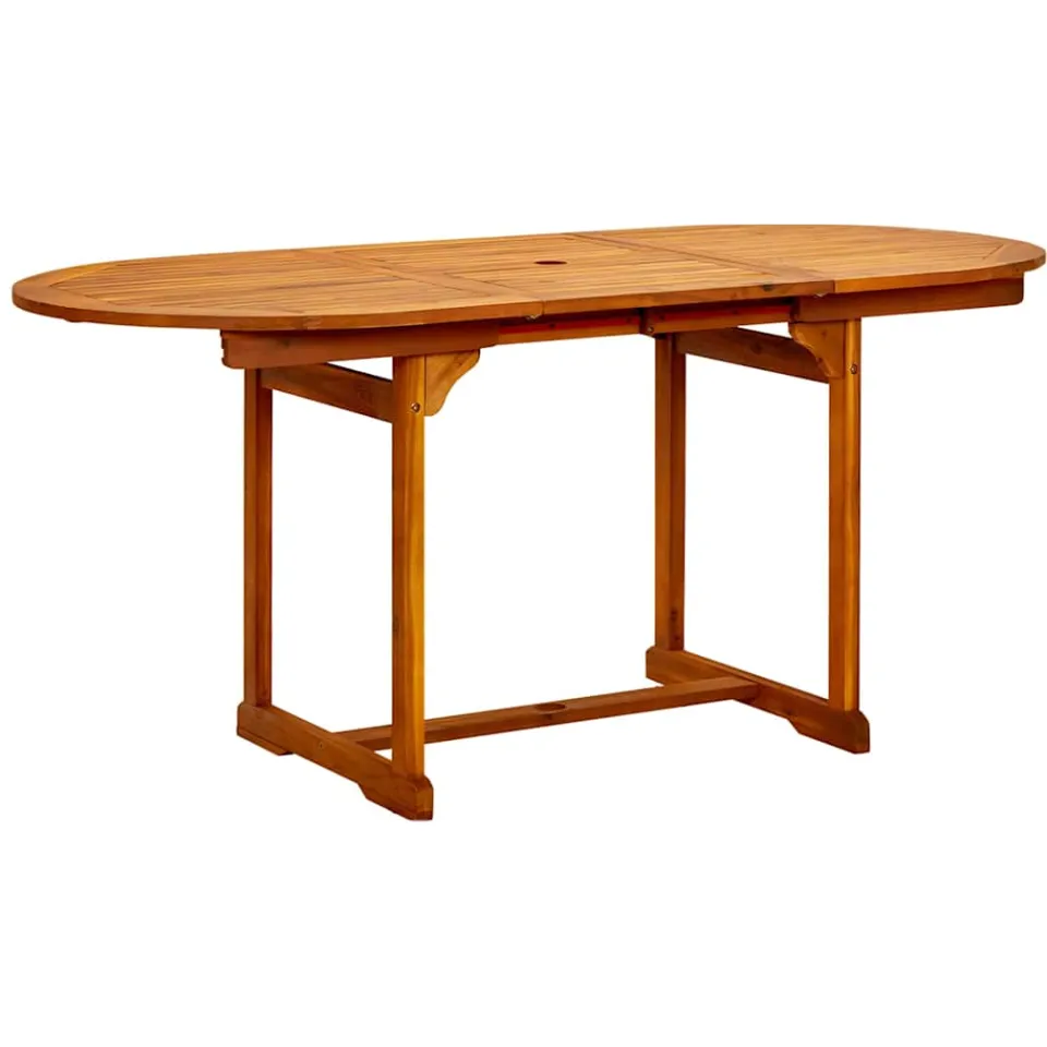 vidaXL Tuintafel (120-170)x80x75 cm massief acaciahout bruin, foto 2