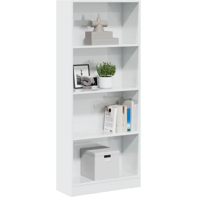 vidaXL Boekenkast 60x24x143 cm bewerkt hout hoogglans wit