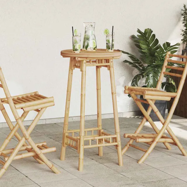 vidaXL Bartafel voor buiten Rond Ø55x100 cm bamboe Bruin