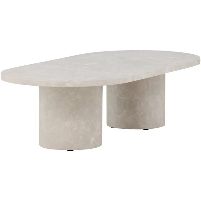 Nest of Nora Salontafel ovaal 120x60 cm - Marmerlook - Beige koffietafel