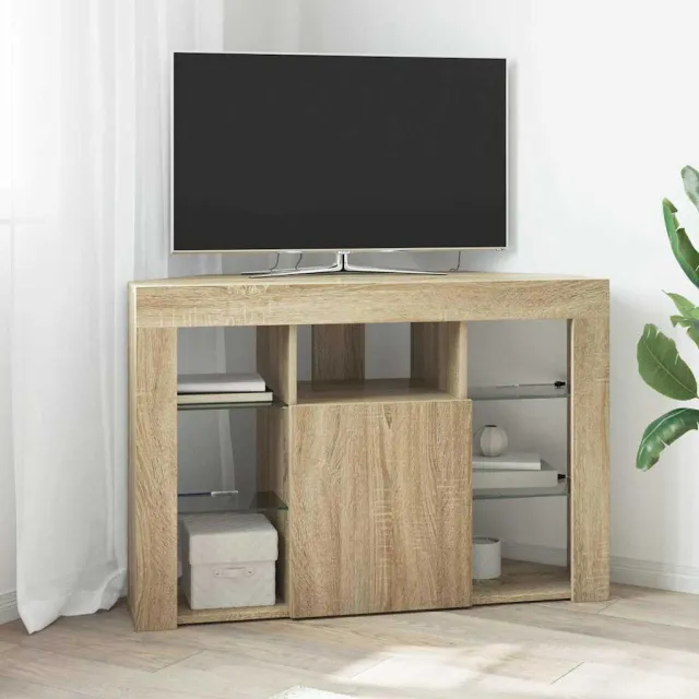 vidaXL Hoek LED TV Kast 100x40x68cm Sonoma Eiken Bewerkt hout, foto 2