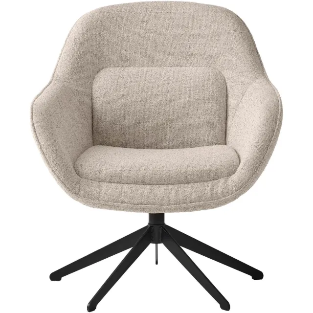Nest of Nora Draaifauteuil met hocker - Bouclé - Offwhite Gebroken wit