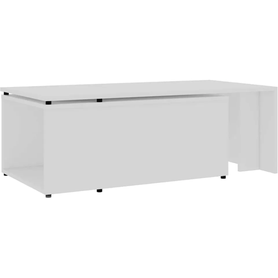 vidaXL Salontafel 150x50x35 cm bewerkt hout wit