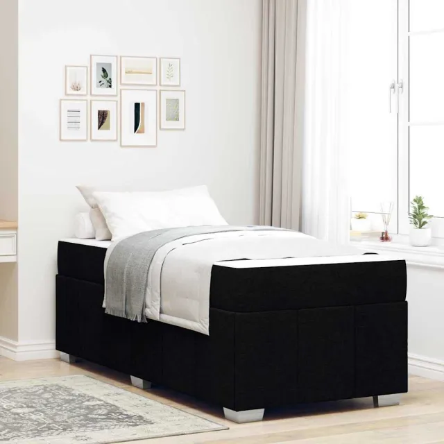 vidaXL Bedframe met matras Zwart 100 x 200 cm Stof