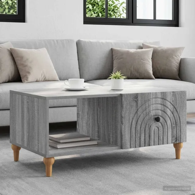 vidaXL Salontafel Grijs sonoma 90 x 50 x 40 cm Bewerkt hout