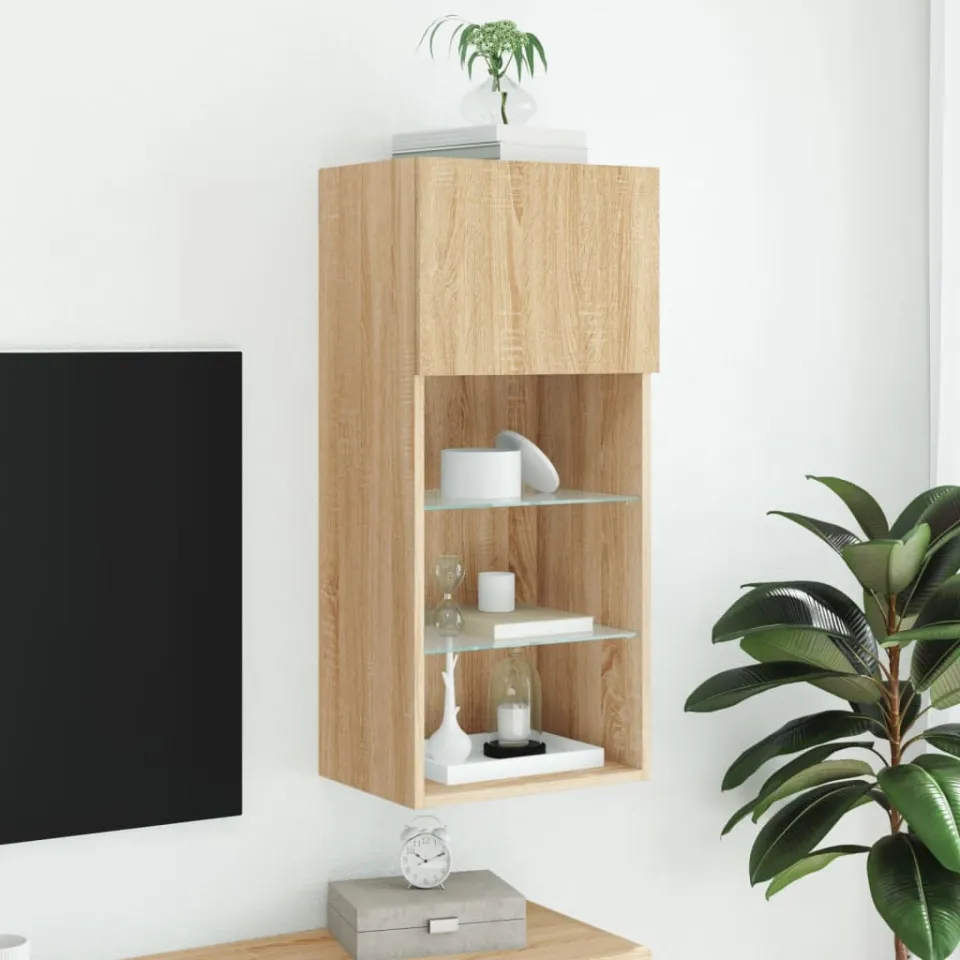 vidaXL Tv-meubel met LED-verlichting 40,5x30x90 cm sonoma eikenkleurig, foto 4