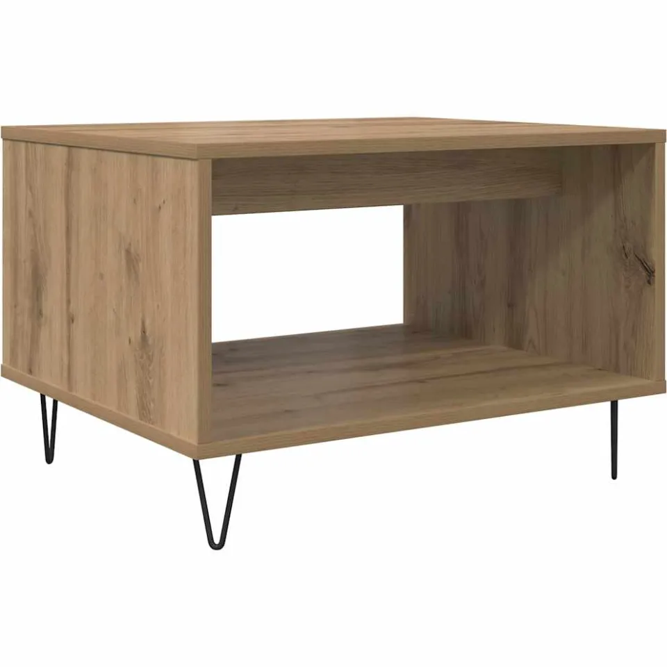 vidaXL Salontafel artisanaal eikenkleurig 60 x 50 x 40 cm Bewerkt hout, foto 3